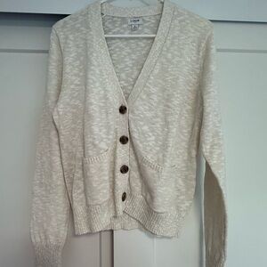 J. Crew Off-White Button-Up Cardigan